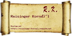 Reisinger Kornél névjegykártya